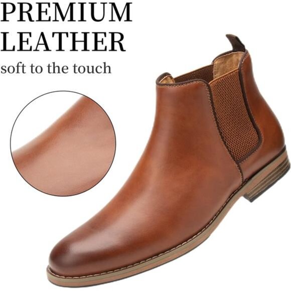 Men Chelsea Boots Casual Suede Dress Boots Comfortable Oxfords Ankle Boots - Picture 3 of 6